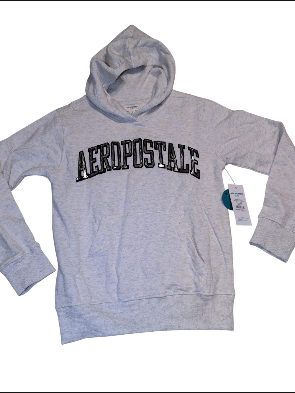 Aeropostale Heather Gray Kids Hooded Sweatshirt with Logo